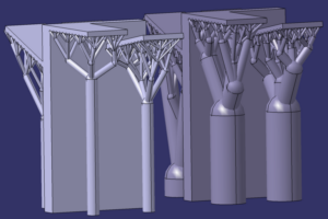 Stützstrukturen in Form von Bäumen sparen Material
